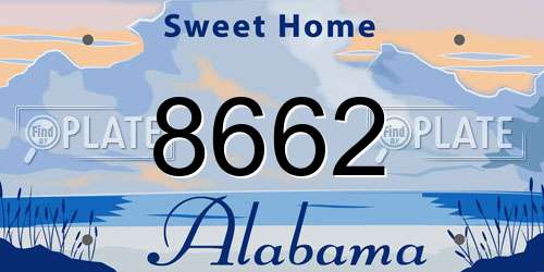8662 Alabama License Plate