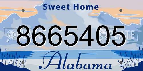 8665405 Alabama License Plate