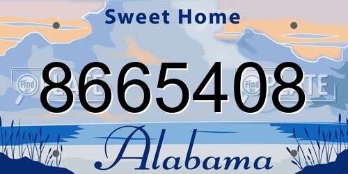 8665408 Alabama License Plate