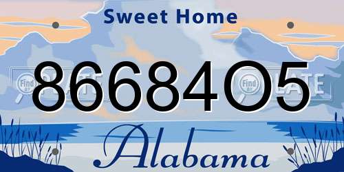 86684O5 Alabama License Plate