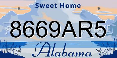 8669AR5 Alabama License Plate
