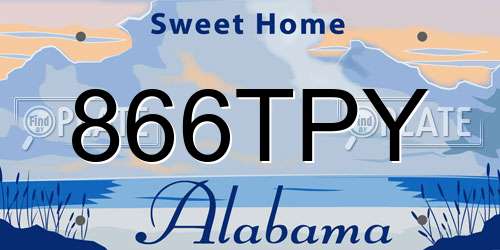 866TPY Alabama License Plate