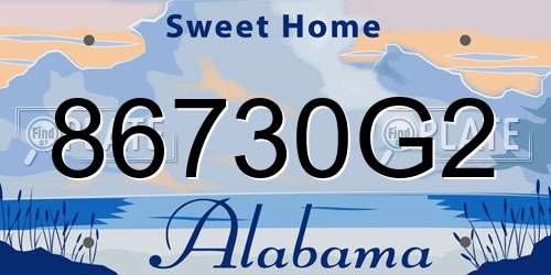 86730G2 Alabama License Plate