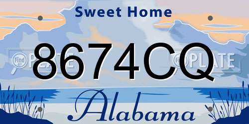 8674CQ Alabama License Plate