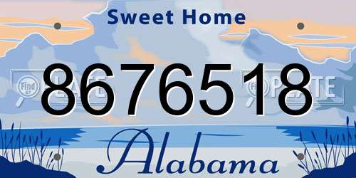 8676518 Alabama License Plate