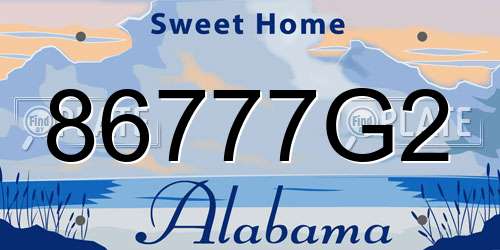 86777G2 Alabama License Plate