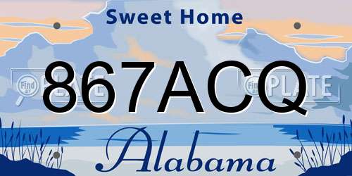 867ACQ Alabama License Plate