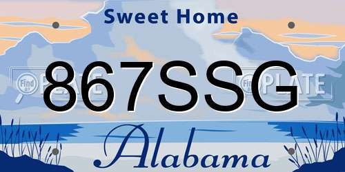 867SSG Alabama License Plate