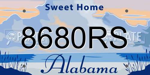 8680RS Alabama License Plate