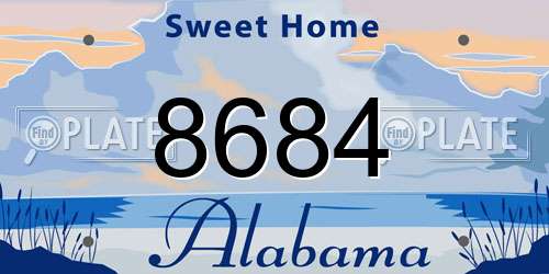 8684 Alabama License Plate