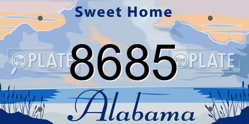 8685 Alabama License Plate