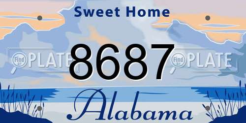 8687 Alabama License Plate