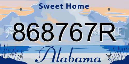 868767R Alabama License Plate