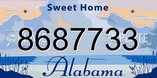8687733 Alabama License Plate