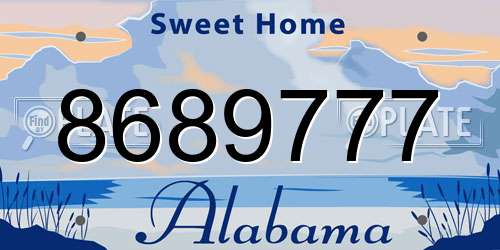 8689777 Alabama License Plate