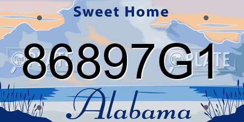 86897G1 Alabama License Plate