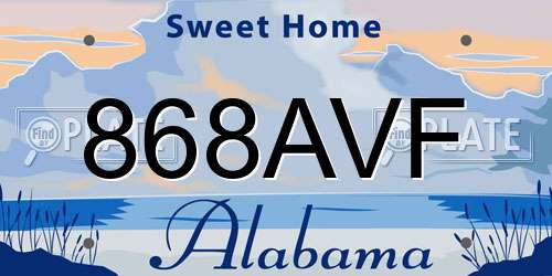 868AVF Alabama License Plate