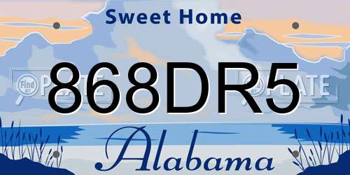 868DR5 Alabama License Plate