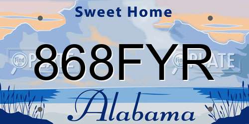 868FYR Alabama License Plate