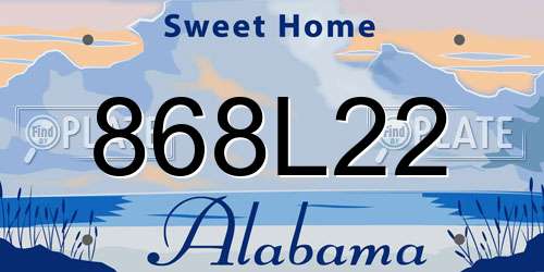 868L22 Alabama License Plate