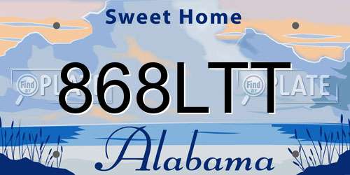 868LTT Alabama License Plate