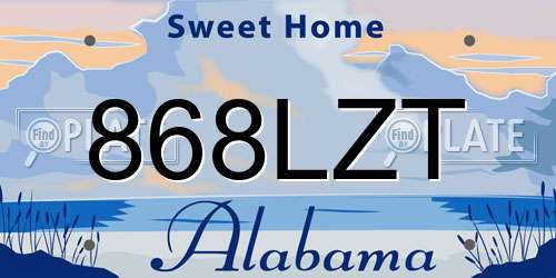 868LZT Alabama License Plate