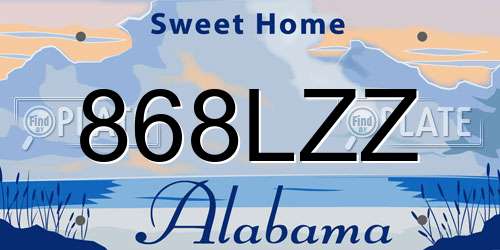 868LZZ Alabama License Plate