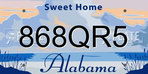 868QR5 Alabama License Plate