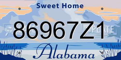 86967Z1 Alabama License Plate