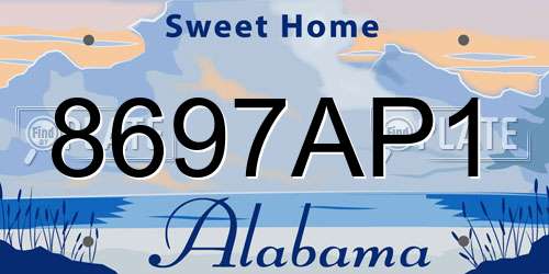 8697AP1 Alabama License Plate