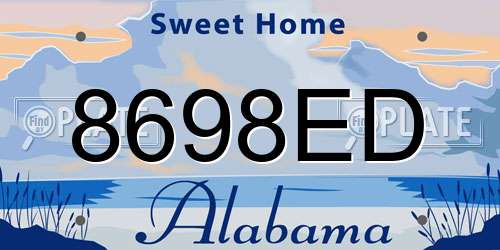 8698ED Alabama License Plate