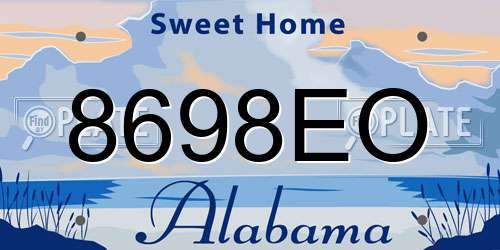8698EO Alabama License Plate