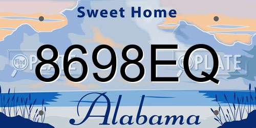 8698EQ Alabama License Plate