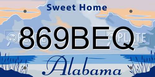 869BEQ Alabama License Plate
