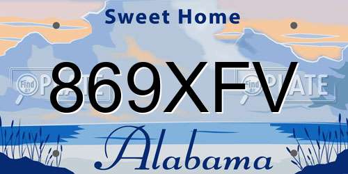 869XFV Alabama License Plate