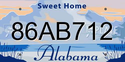86AB712 Alabama License Plate