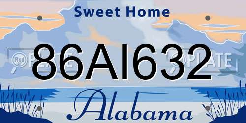 86AI632 Alabama License Plate