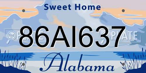 86AI637 Alabama License Plate