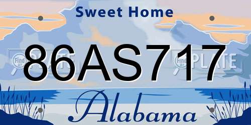 86AS717 Alabama License Plate
