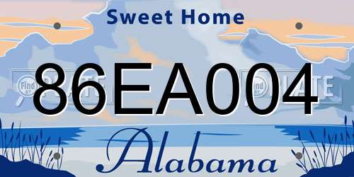 86EA004 Alabama License Plate