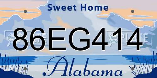 86EG414 Alabama License Plate