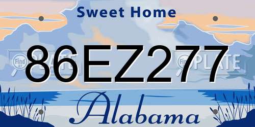 86EZ277 Alabama License Plate