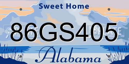 86GS405 Alabama License Plate