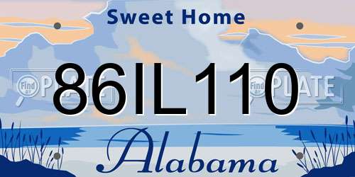 86IL110 Alabama License Plate