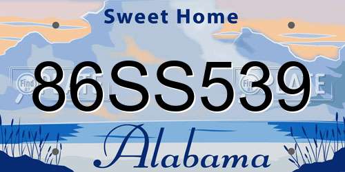 86SS539 Alabama License Plate
