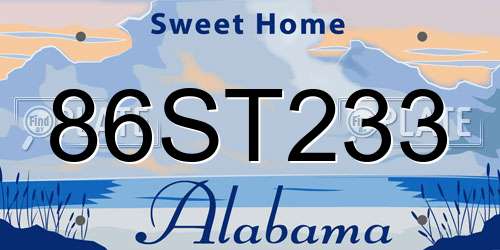86ST233 Alabama License Plate