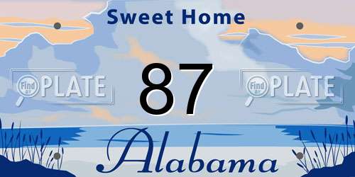 87 Alabama License Plate