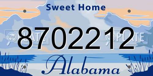 8702212 Alabama License Plate