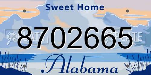 8702665 Alabama License Plate