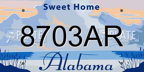 8703AR Alabama License Plate